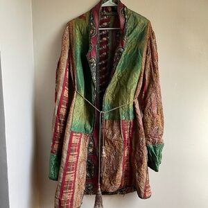 Vintage 1970s Quilted Robe Bohemian Patchwork